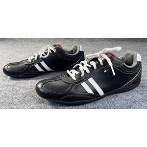 VINTAGE TOMMY HILFIGER BLACK CLASSIC ATHLETIC SHOE LACED SNEAKER WOMENS SIZE 10M